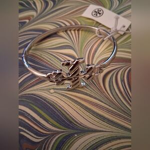 Tory Burch Silver LOGO Bracelet NWT